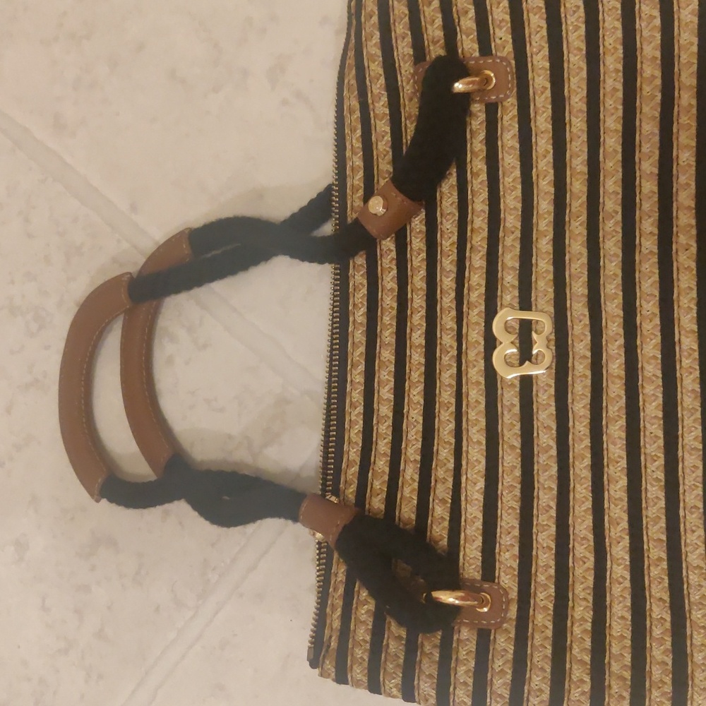 Eric Javits New YorkNautical Braid Squishee straw two tone Handbag Vintage Y2K - Picture 9 of 14